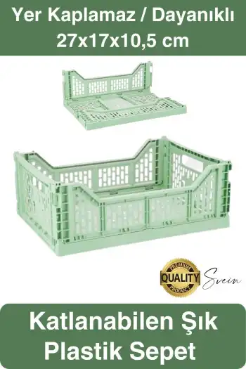 Çok Amaçlı Yer Kaplamayan Katlanabilir Renkli Kasa Sepet Sebze Meyve Eşya Saklama Organizer Kutu