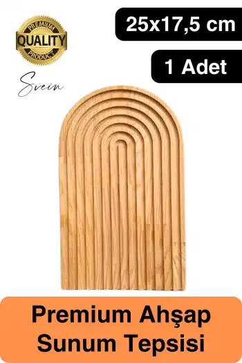 Dekoratif Ahşap Oymalı Kahverengi Gökkuşağı Çay Kahve Sunum Tepsisi Tabağı Doğal Şık Dekor Sunumluk