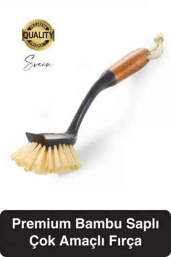 Premium Bambu Saplı Çok Amaçlı Fırça Sert Kıllı Bulaşık Kazıyıcı Tava Tencere Mutfak Lavabo Temizlik