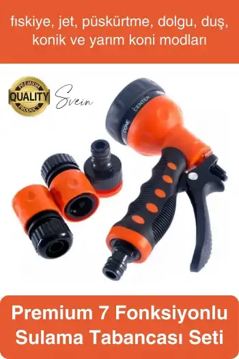 Yüksek Basınçlı 7 Fonksiyonlu Sulama Tabancası Seti Bağlantı Aparatı Araç Bahçe Sulama Yıkama