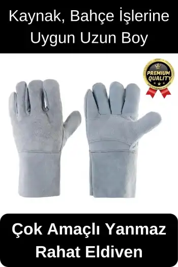 Özel Üretim Uzun Boy Isıya Dayanıklı Rahat Yangın İçin Kaynakçı Yanmaz Çok Amaçlı Bahçe Deri Eldiven