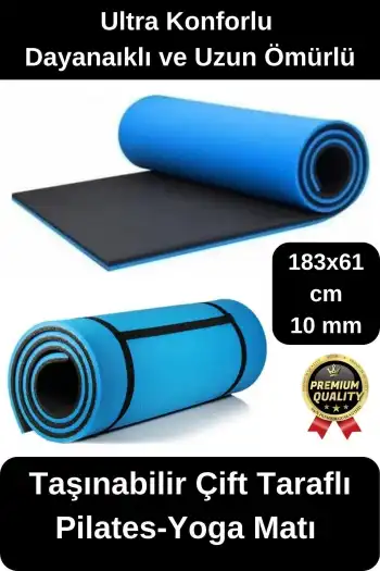 Ultra Konforlu Taşınabilir Askılı ve Kalın Çift Taraflı Destekleyici Meditasyon Pilates Yoga Matı