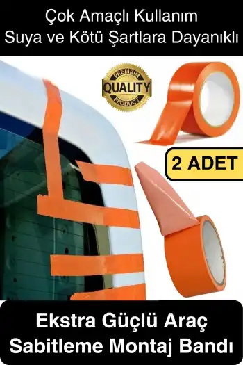 2 Adet İz Bırakmaz 50mmx 30mt Araba Montaj Bandı Oto Araç Sabitleme Bant Ekstra Güçlü Suya Dayanıklı