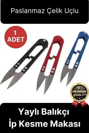 Profesyonel Paslanmaz Çelik Uçlu Yaylı Çok Amaçlı Kamp Doğa Balık Pratik Balıkçı İp Kesme Makası