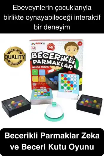 Kutulu Becerikli Parmaklar Zeka ve Beceri Oyunu El Göz Koordinasyon Geliştiren Motor Beceri Aktivite