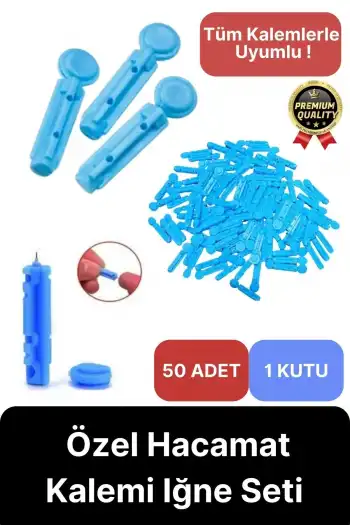 Tüm Kalemlerle Uyumlu Şeker Parmak Delme 50 Adet Özel Hacamat Kalemi Iğne Seti-1 Kutu