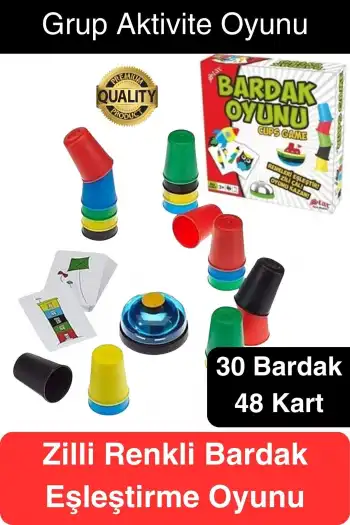 Eğitici Renk Bardak Eşleştirme Zeka Beceri Oyunu Hızlı Zili Çal Yetenek ve Grup Aktivitesi Özel Gün