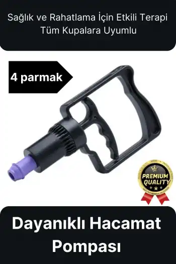 Kaliteli Dayanıklı Tüm Kupalara Uyumlu Islak Kuru Kullanım 4 Parmak Hacamat Çekme Vakum Pompası