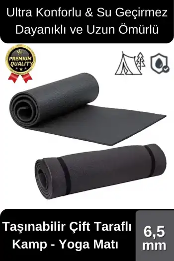 Ultra Konfor Taşıma Askılı Kalın Kaymaz Antibakteriyel Meditasyon Pilates Minderi Yoga Matı 6,5mm