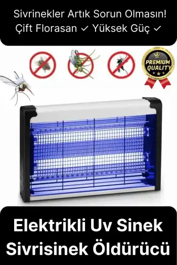 Çift Florasan Yüksek Güç Sessiz Zincir Askılı Sineksavar Elektrikli Uv Sivrisinek Öldürücü Kovucu