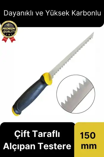 Üstün Kalite Dayanıklı Çelik Sivri Uçlu Çift Taraflı Ahşap Sunta Kesme Oygu Alçıpan Testere 150 mm