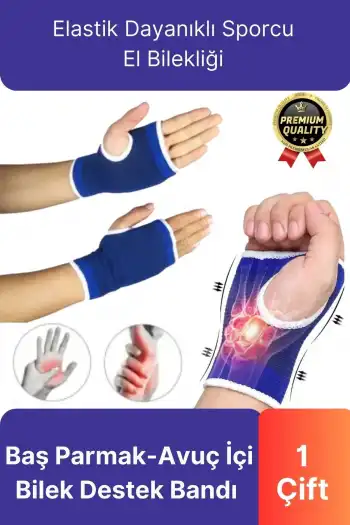 Premium Elastik 1 Çift Fitness Voleybol Avuç İçi Baş Parmak Bilek Destek Bandı Sporcu El Bilekliği