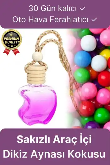 Yüksek Kalite 30 Gün Kalıcı Taze Ferah Hava Sakız Kokulu Araba Araç İçi Dikiz Aynası Oto Kokusu 8 ml