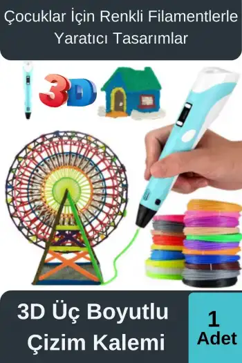 Çok Amaçlı Eğlence Hobi ABS Plastik Filament 3D Çocuk Renkli Üç Boyutlu Çizim Yazıcı Kalem Printer