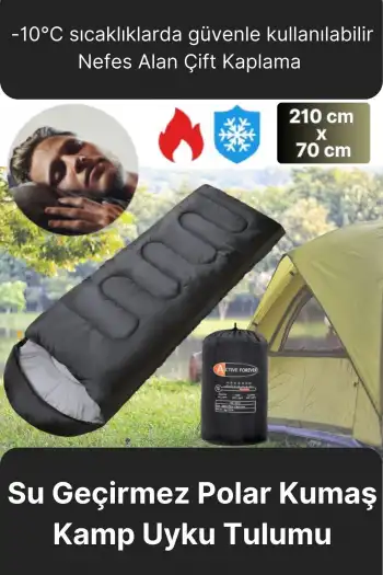 Premium Ultra Konforlu Nefes Alan Çift Kaplama Su Geçirmez Polar Kumaş Kamp Uyku Tulumu -10 Derece