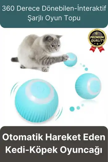 Dayanıklı 3 Modlu Otomatik Hareket Eden Interaktif 360 Derece Dönebilen Oyuncak Kedi Köpek Topu