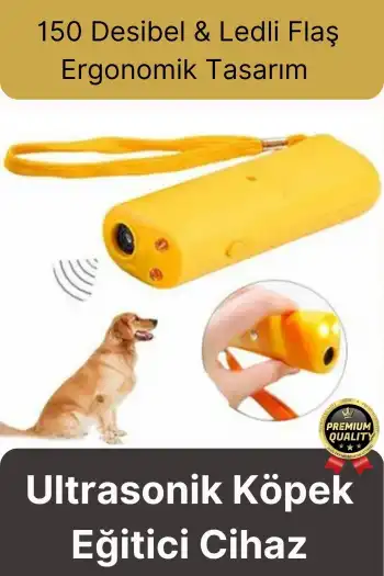 Premium Susturucu Sensör Pilli 9Volt 150 Desibel Ledli Flaş Ultrasonik Köpek Eğitici Cihaz