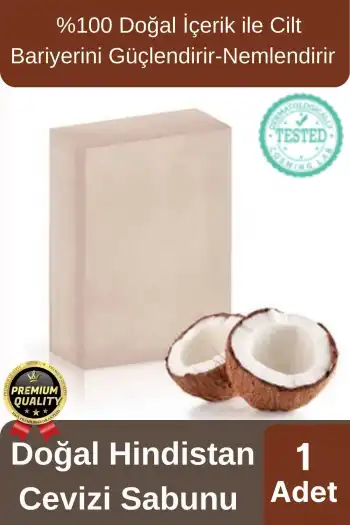 Organik Ferah Koku Cilt Bariyerini Güçlendirir Nemlendirir %100 Doğal Hindistan Cevizi Sabunu 1 Adet