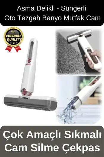 Çok Amaçlı Taşınabilir Pratik Sıkmalı Sünger Oto Tezgah Banyo Mutfak Cam Temizleme Silme Çekpas Mop