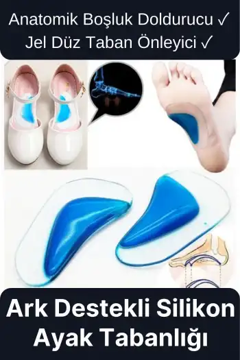 Çok Amaçlı Rahat Anatomik Boşluk Doldurucu Jel Düz Taban Önleyici Ark Destek Silikon Ayak Tabanlığı