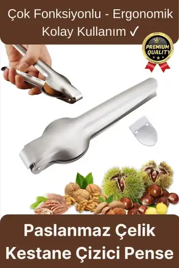 Çok Fonksiyonlu Ergonomik Kaymaz Paslanmaz Çelik Kabuk Kırma Açma Aleti Metal Kestane Çizici Pense