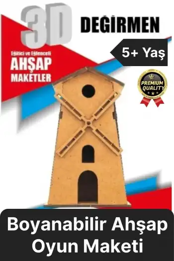 Premium Çocuk Eğitici Öğretici Zeka Geliştirici Boyanabilir 3 Boyutlu Demonte Ahşap Oyun Maketi