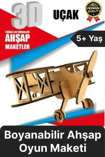 Premium Çocuk Eğitici Öğretici Zeka Geliştirici Boyanabilir 3 Boyutlu Demonte Ahşap Oyun Maketi