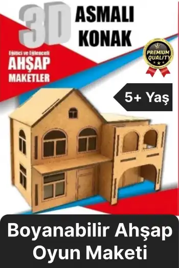 Premium Çocuk Eğitici Öğretici Zeka Geliştirici Boyanabilir 3 Boyutlu Demonte Ahşap Oyun Maketi