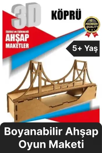 Premium Çocuk Eğitici Öğretici Zeka Geliştirici Boyanabilir 3 Boyutlu Demonte Ahşap Oyun Maketi