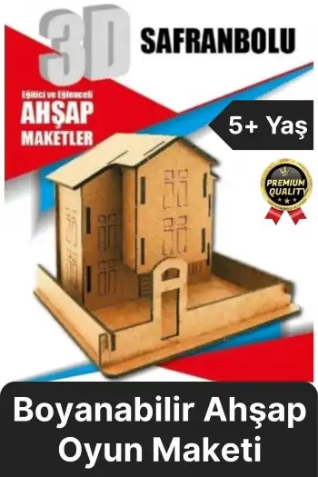 Premium Çocuk Eğitici Öğretici Zeka Geliştirici Boyanabilir 3 Boyutlu Demonte Ahşap Oyun Maketi