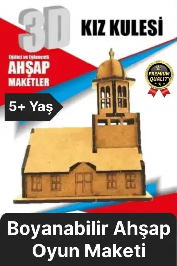 Premium Çocuk Eğitici Öğretici Zeka Geliştirici Boyanabilir 3 Boyutlu Demonte Ahşap Oyun Maketi