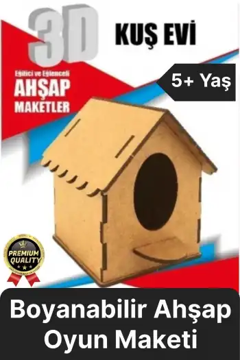 Premium Çocuk Eğitici Öğretici Zeka Geliştirici Boyanabilir 3 Boyutlu Demonte Ahşap Oyun Maketi