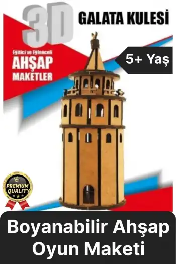 Premium Çocuk Eğitici Öğretici Zeka Geliştirici Boyanabilir 3 Boyutlu Demonte Ahşap Oyun Maketi