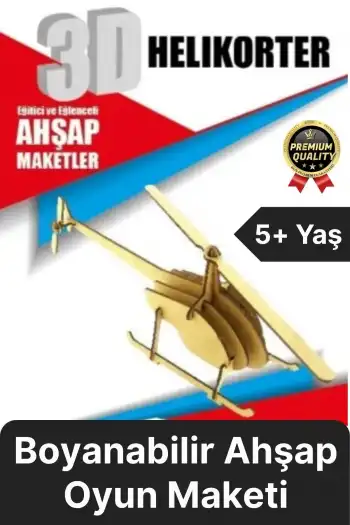 Premium Çocuk Eğitici Öğretici Zeka Geliştirici Boyanabilir 3 Boyutlu Demonte Ahşap Oyun Maketi