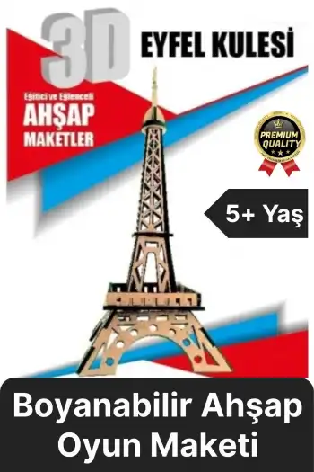 Premium Çocuk Eğitici Öğretici Zeka Geliştirici Boyanabilir 3 Boyutlu Demonte Ahşap Oyun Maketi