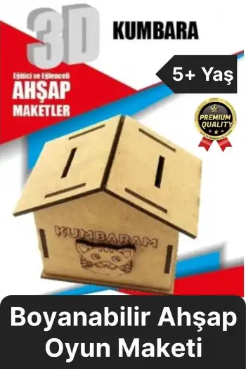 Premium Çocuk Eğitici Öğretici Zeka Geliştirici Boyanabilir 3 Boyutlu Demonte Ahşap Oyun Maketi