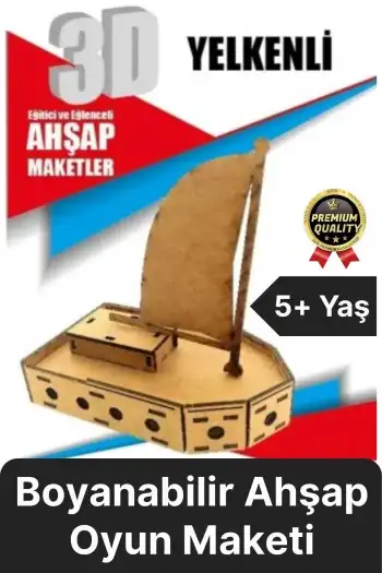 Premium Çocuk Eğitici Öğretici Zeka Geliştirici Boyanabilir 3 Boyutlu Demonte Ahşap Oyun Maketi