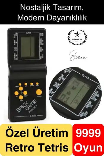 Nostaljik El Atarisi Tetris Konsol Oyuncak Pilli Unutulmayan Taşınabilir Retro Game Boy Eğlendirici