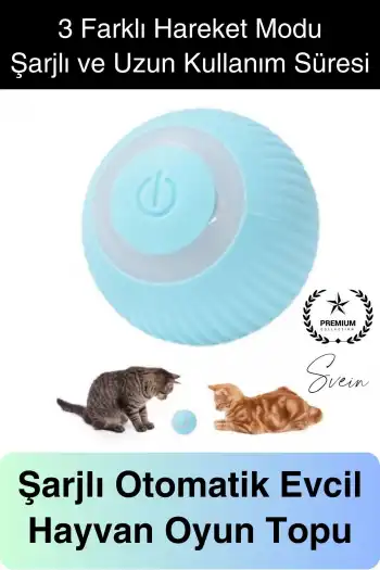 Akıllı İnteraktif Evcil Hayvan Oyuncağı Top Oynama Şarjlı Zıplayan Titreşimli Işıklı Kedi Köpek