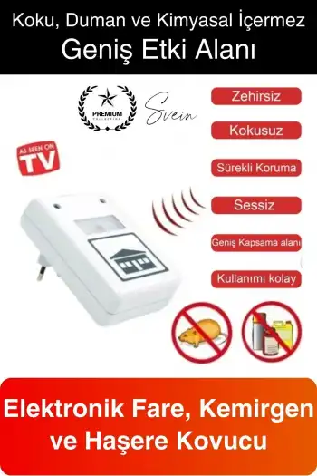 Elektronik Fare ve Haşere Kovucu Uzaklaştırıcı Böcek Ultrasonik Sinek Örümcek Karınca Savar