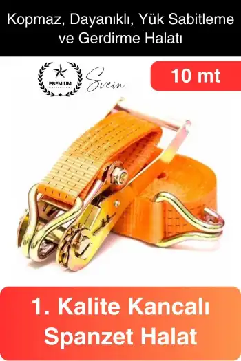 10 mt Spanzet Takımı Cırcırlı Yük Gerdirme Kiti Halat Uzun Tekne Kamyon Taşıma Çekme Emniyet Kemer