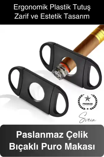 Deluxe Puro Kesme Makası Giyotini Cigaretta Paslanmaz Çift Bıçak Keskin Çelik Sağlam Çift Kesim