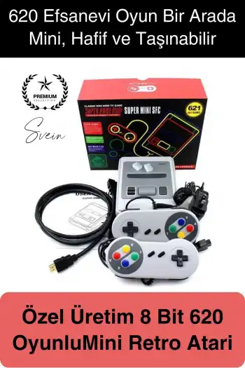 8 Bit 620 Oyunlu 2 Kontrol Kollu Video Games Retro Nostaljik Ev Oyun Konsolu Tv Uyumlu Mini Atari