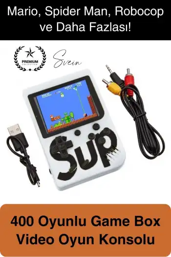 Sup 400 Taşınabilir Mini 2 in 1 GameBoy Oyun Konsolu Retro Nostaljik Atmosfer Atari Video Çocuk