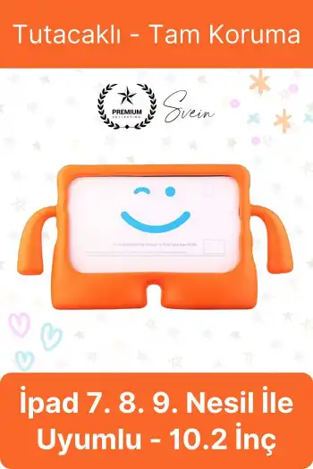 Dayanıklı Apple İpad 7. 8. 9. Nesil 10.2 İnç Uyumlu Çocuk İçin Ayaklı Tablet Kılıfı Koruyucu Silikon