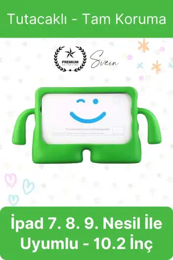 Dayanıklı Apple İpad 7. 8. 9. Nesil 10.2 İnç Uyumlu Çocuk İçin Ayaklı Tablet Kılıfı Koruyucu Silikon