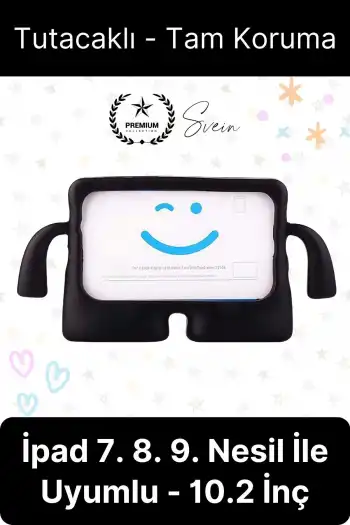 Dayanıklı Apple İpad 7. 8. 9. Nesil 10.2 İnç Uyumlu Çocuk İçin Ayaklı Tablet Kılıfı Koruyucu Silikon