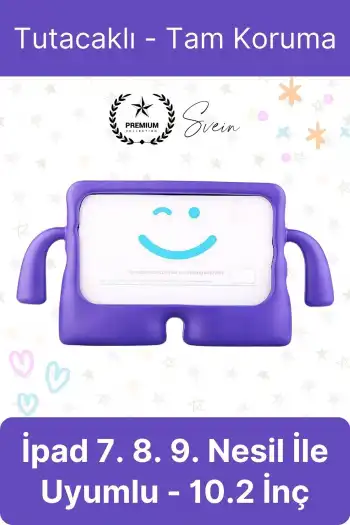 Dayanıklı Apple İpad 7. 8. 9. Nesil 10.2 İnç Uyumlu Çocuk İçin Ayaklı Tablet Kılıfı Koruyucu Silikon