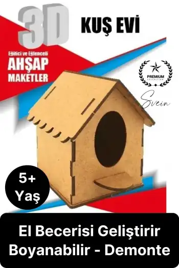 Özel Üretim 3 Boyutlu Minyatür Ham Ahşap Maket Boyanabilir Eğitici Öğretici Motor Beceri Hobi Oyun