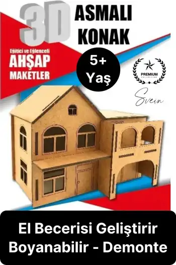 Özel Üretim 3 Boyutlu Minyatür Ham Ahşap Maket Boyanabilir Eğitici Öğretici Motor Beceri Hobi Oyun